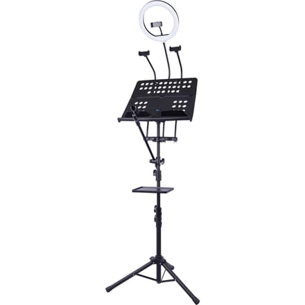GUITTO GMS-01 Draagbare muziekstandaard Afneembare multifunctionele live streaming microfoonstandaard voor zwart