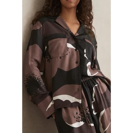 Reiss Floral Print Top Black/brown Maat: 4 | Overhemden Outlet | Dames | Zwart