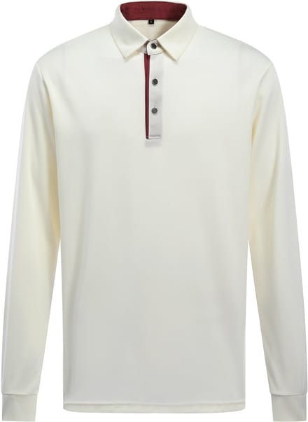 ALLTHEMEN Herren-Poloshirt mit langen Ärmeln - Farbblock - S