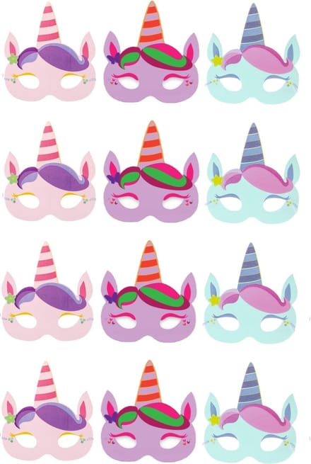 Eenhoorn Oogmaskers | Unicorn Kinderfeestje | 24 stuks