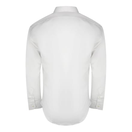 Aquascutum effen wit overhemd met logo en lange mouwen