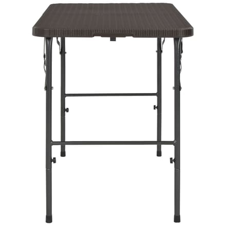 vidaXL - Tuintafel - inklapbaar - rattan - look - 120x60x74 - cm - HDPE - bruin