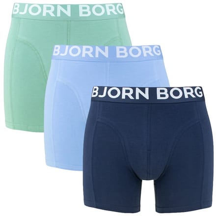 Björn Borg heren premium cotton stretch 3P boxers basic blauw & groen
