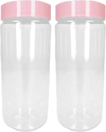 PlasticForte Voorraadpot/bewaarpot - 2x - 650 ml - kunststof - oud roze - B7 x H18 cm