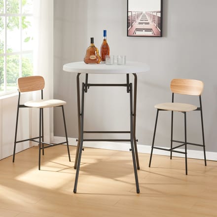 Klaptafel Ljusnarsberg tuintafel rond Ø80x110 cm wit [en.casa]