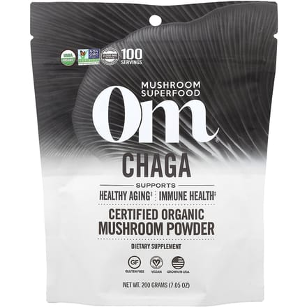 Chaga Paddenstoel, Gecertificeerd Biologisch Paddenstoelenpoeder, 200G(7.05Oz)