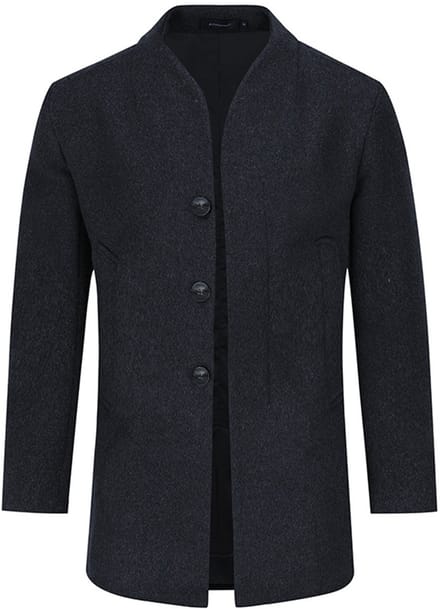 ALLTHEMEN Heren Winterjas Slim Fit Business Coat - Lang Wollen Jas - M
