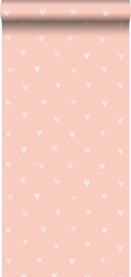 ESTAhome behang hartjes perzik roze - 53 cm x 10.05 m - 128831