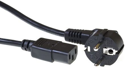 ACT Netsnoer Schuko CEE 7/7 male (haaks) - C13 IEC 60320 zwart 3 m AK5124