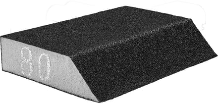 Graphite - Schuurgrietspons - 125 x 25 x 90 mm - K80 - Schuin