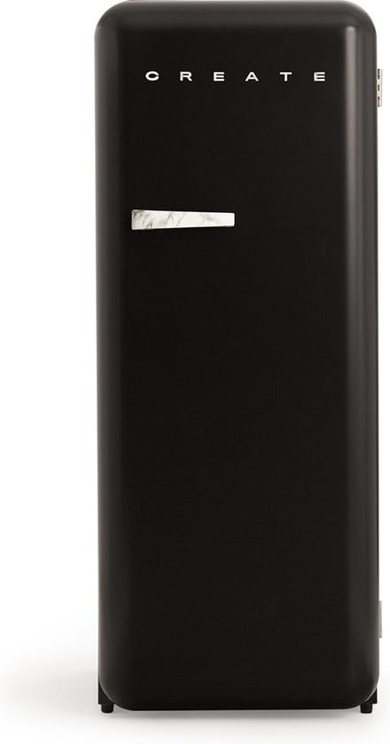 CREATE - Koelkast in retrostijl - Zwart - Handvat Marmer - FRIDGE RETRO 281L