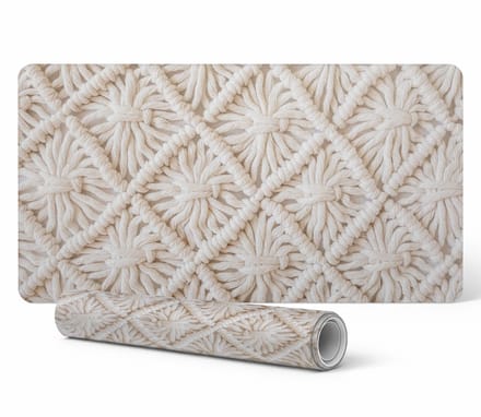 Decoratieve bureauonderlegger met macramé bloemenpatroon 90x45 cm