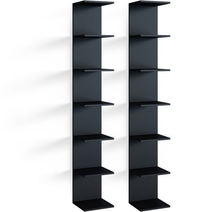 Vicco Paolo Wandplank – 28 x 190 cm Set van 2 Zwart