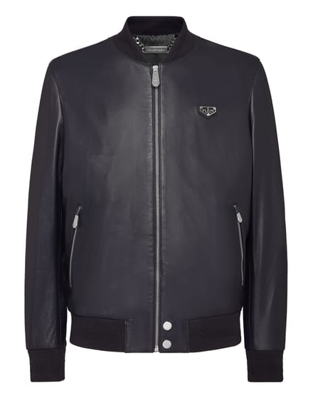 Leren Bomber Iconic Plein