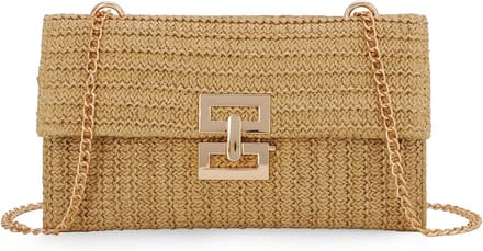 Stro Schoudertas voor Dames - Luxe en Ruim Design voor Zomer en Strand