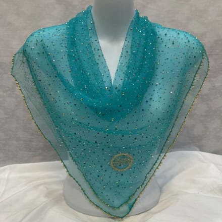 Écharpe Carrée d'Été Diamant Estampage à Chaud Complet 80*80 Cm Écharpe de Protection avec Tempérament Doux pour Femmes blue