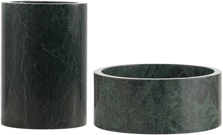 Marmeren Geschenkset: Wijnkoeler + Fruitschaal Groen