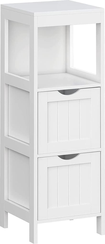 Bobbel Home - Badkamerkast - Medicijnkast - 2 Lades - 1 Open vlak - Hout - Wit