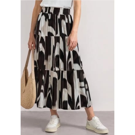 Maxirok met volants en print