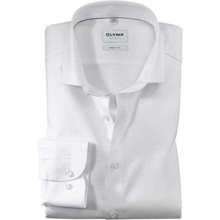 OLYMP Level 5 body fit overhemd - mouwlengte 7 - wit diamant twill