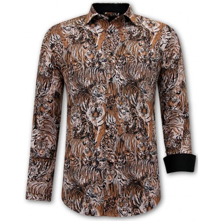 Tijgerprint Blouse Heren - 3118 - Bruin