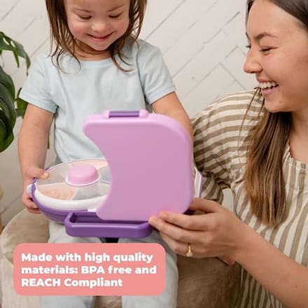 Lunchbox voor kinderen - Herbruikbare snackcontainer met 5 compartimenten, BPA-vrij, lekvrij, vaatwasmachinebestendig