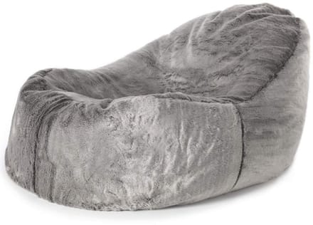 icon - Dream Lounge Zitzak - Ligstoel - Fluffy Pluche Imitatiebont - Grijs