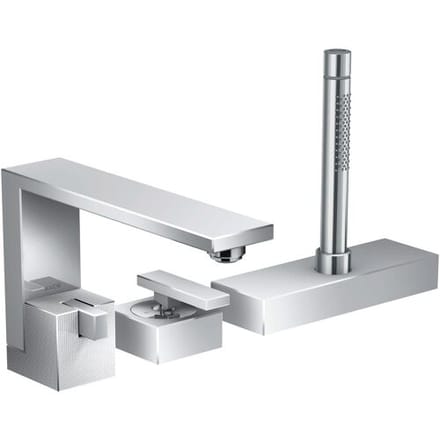 AXOR Edge 3-hole single lever bath rim mixer - diamond cut 46431000
