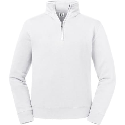 Russell Heren Authentieke Zip Neck Sweatshirt (Wit)