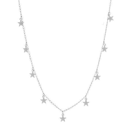 Joboly Ster Star Sterretjes Ketting - Dames - Zilverkleurig - 45 cm