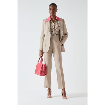 LK Bennett Jk Amelia Belted Jacket Beige Taglia: 12 | Blazers Outlet | Donna | Marrone