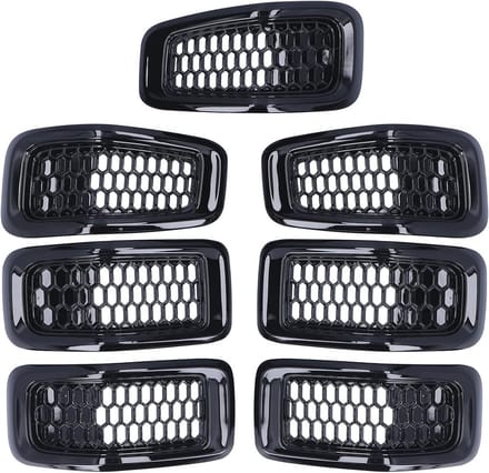 Auto Grille Inserts, 7 Stuks Grille Beschermtrim Accessoires voor Cherokee 2014-2018