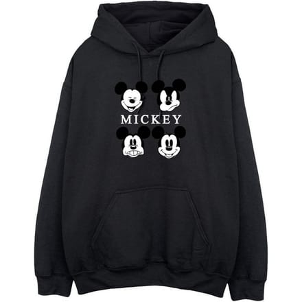 Disney Dames/Dames Mickey Mouse Vier Hoofden Hoodie (Zwart)