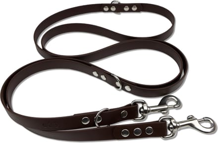 Miqdi - verstelbare, handsfree hondenriem van BioThane®- 3 meter lang - bruin - L - voor grote honden