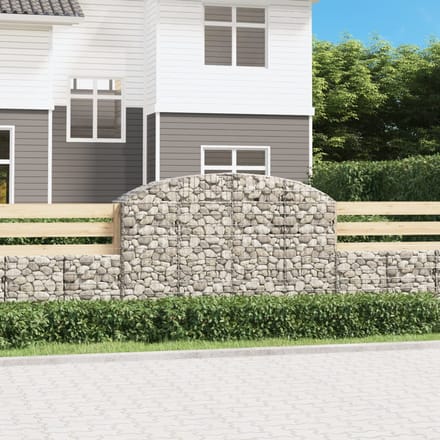 vidaXL - Schanskorf - gewelfd - 200x50x120/140 - cm - gegalvaniseerd - ijzer