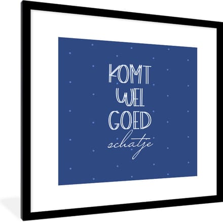 Fotolijst incl. Poster - Beterschap - Quote - Liefde - 40x40 cm - Posterlijst