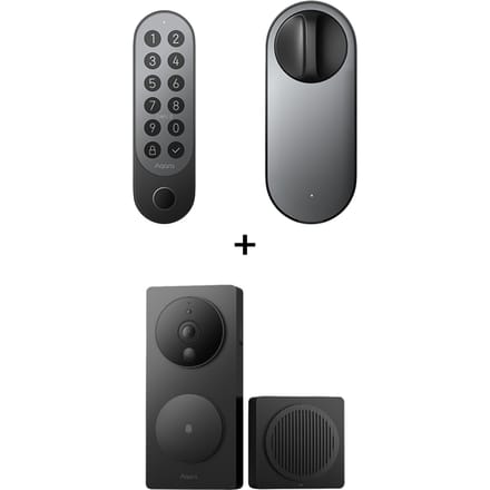 Aqara Smart Lock U200 Kit - Zwart - Slim Deurslot - Vingerafdruk & Pincode - Apple Home Key - Bluetooth & Matter