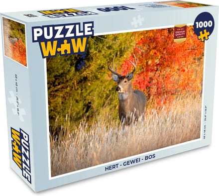 Puzzel Hert - Gewei - Bos - Legpuzzel - Puzzel 1000 stukjes volwassenen