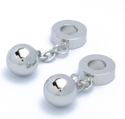 Manchetknopen - Ketting met Bal Zilverkleurig