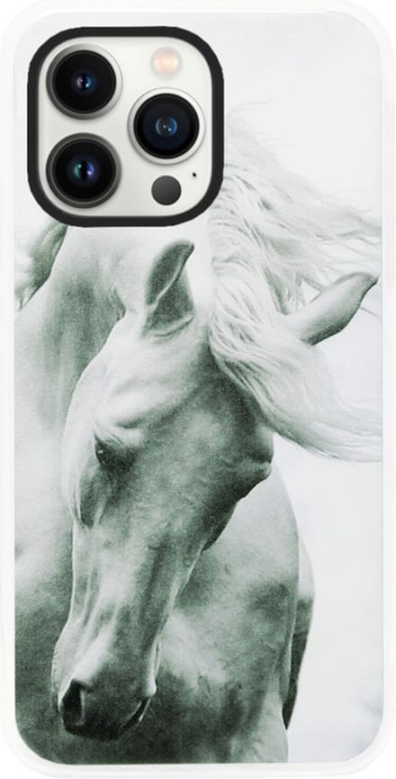 ADEL Siliconen Back Cover Softcase Hoesje Geschikt voor iPhone 14 Pro - Paarden Wit