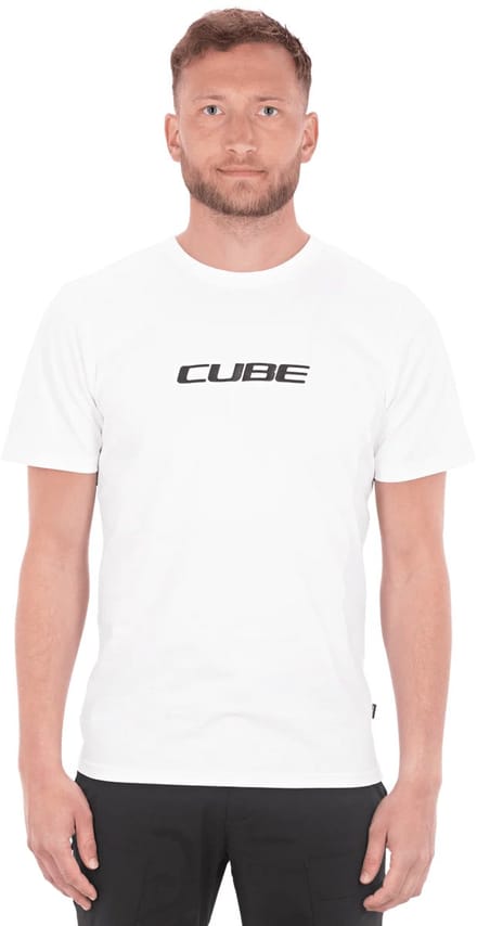 CUBE Organisch Fietsshirt CLASSIC LOGO WHITE/BLACK M