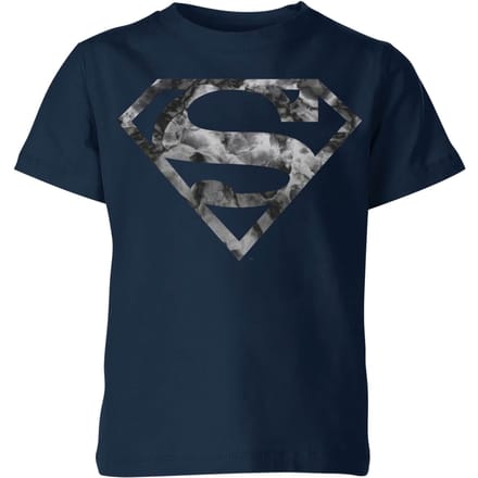 Marble Superman Logo Kids' T-Shirt - Navy - 98/104 (3-4 jaar)