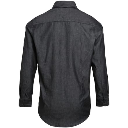 Premier Heren Jeanssteek Lange Mouw Denim Shirt (Zwarte denim)