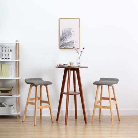 vidaXL - Barstoelen - 2 - st - stof - donkergrijs