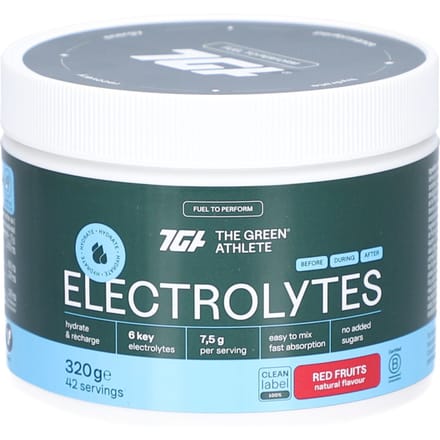 The Green Athlete Electrolytes Red Fruits 320 Poeder