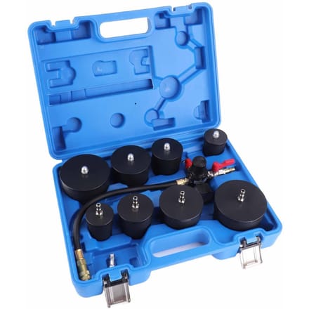 9 Stuks Turbo Systeem Lek Tester Turbocharger Lucht Druk Boost Lek Test Kit met Drukmeter Tester blue