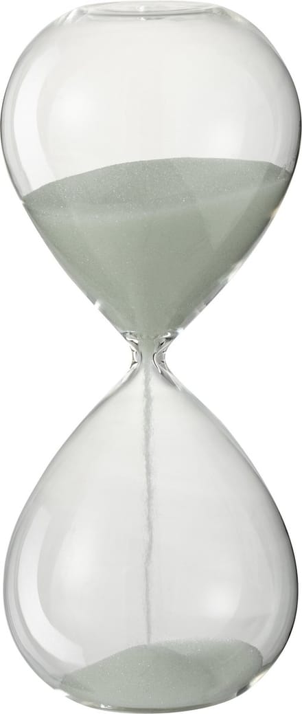 J-Line zandloper - glas/zand - wit - medium