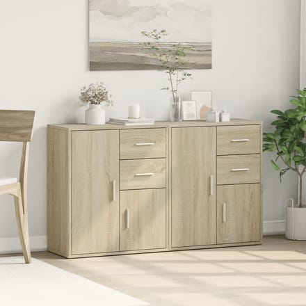 vidaXL - Dressoirs - 2 - st - 60x31x70 - cm - bewerkt - hout - sonoma - eikenkleurig