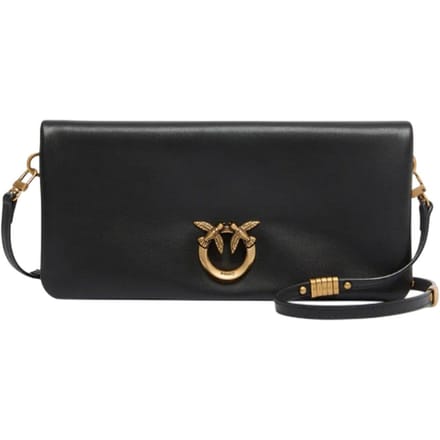 PINKO schoudertas Click Soft Horizontal Classic Black - Antique Gold zwart