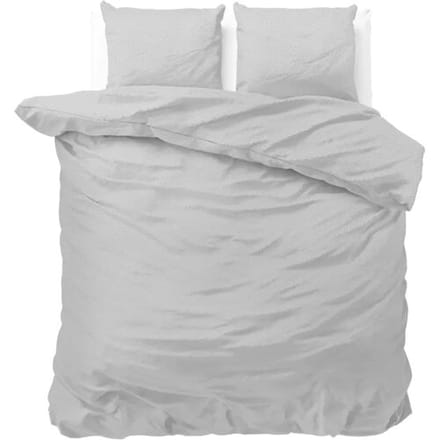 Sleeptime Dekbedovertrek Satin Point Grijs - Eenpersoons 140 x 200/220 cm + 1 kussensloop
